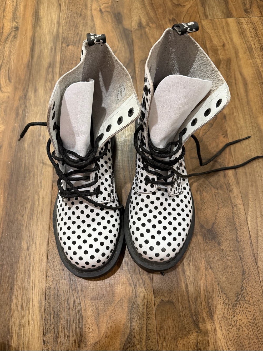 Dr Martens Women’s Pascal Black White Polka boots
